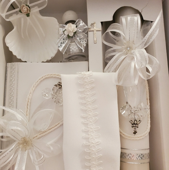 baptism candle set for boy